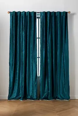 Adelina Piped Velvet Woven Curtain