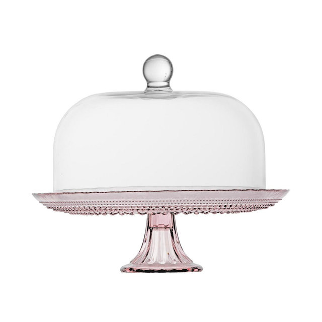 Fortessa Jupiter Pink 13" Cake Stand and Dome Set