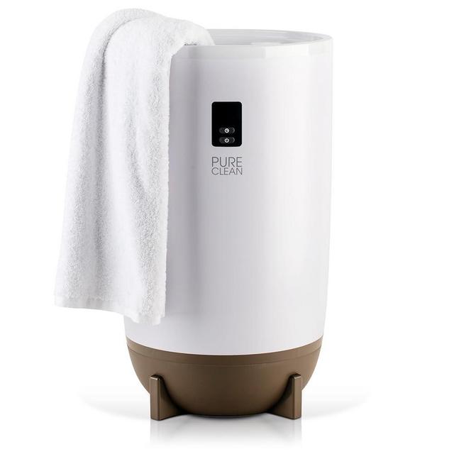 Pureclean Single Touch Towel & Blanket Warmer with Fragrant Disc Holder and LED Ring Gray, Perfect Size for Two Large Bath Towels, Automatic Shut off Feature, Built-in Timer for 15-60 minutes (Taupe)