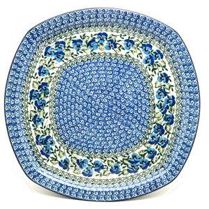 Polish Pottery Tray - Rounded Square - Winter Viola
