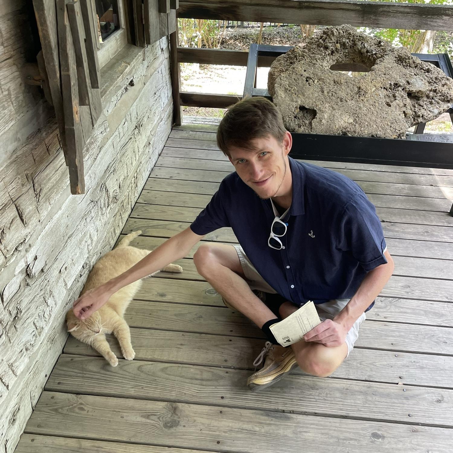 Benjamin found a orange tabby in log cabin village! This little one was so friendly.