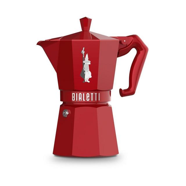 Bialetti Mocha Exclusive Italian Red for 6 Cups, Direct Fire (Coffee Maker, Espresso Maker, Makinetta)