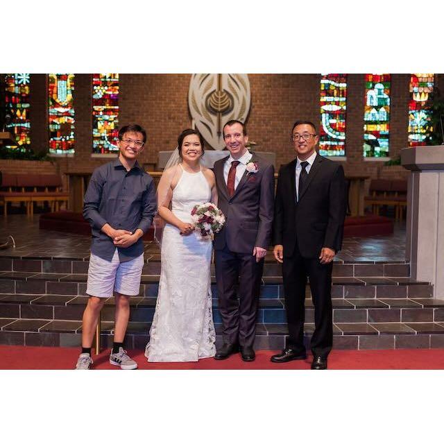 With Jin Sheen's Pastor Bum and his son Tyler