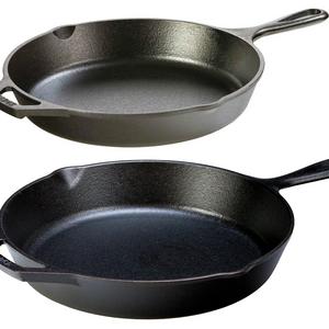 Lodge Seasoned Cast Iron 2 Skillet Bundle. 12” + 10.25” Set of 2 Cast Iron Frying Pans