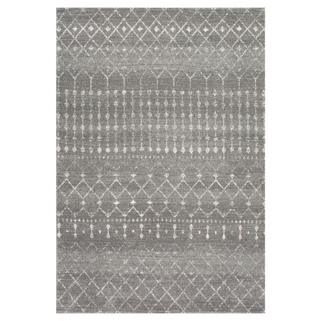 Dark Gray Abstract Loomed Runner - (2'8"x8')- nuLOOM
