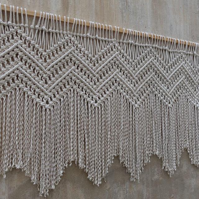 Macrame wall hanging decor, Above bed art, Boho curtain, wall decor, geometric headboard