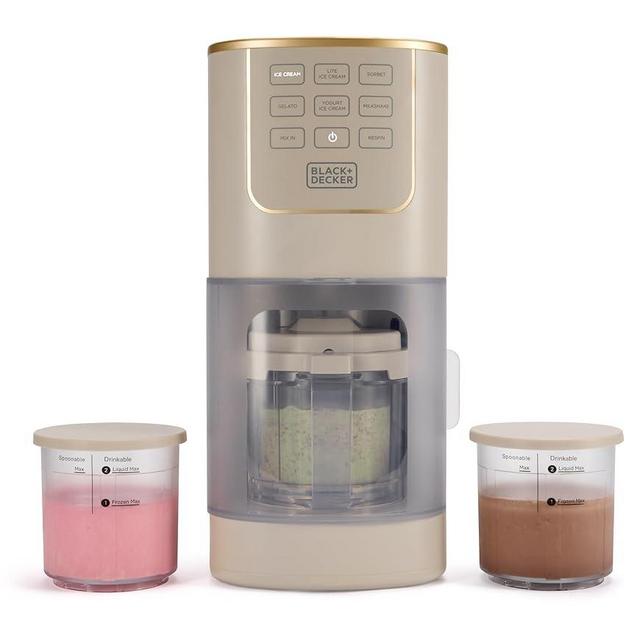 BLACK+DECKER Ice Cream Maker for Homemade Frozen Treats, Gelato, Sorbet, Milkshakes, Frozen Yogurt, Light Ice Cream, Mix-Ins, Dairy-Free, Keto-Friendly Dessert Machine