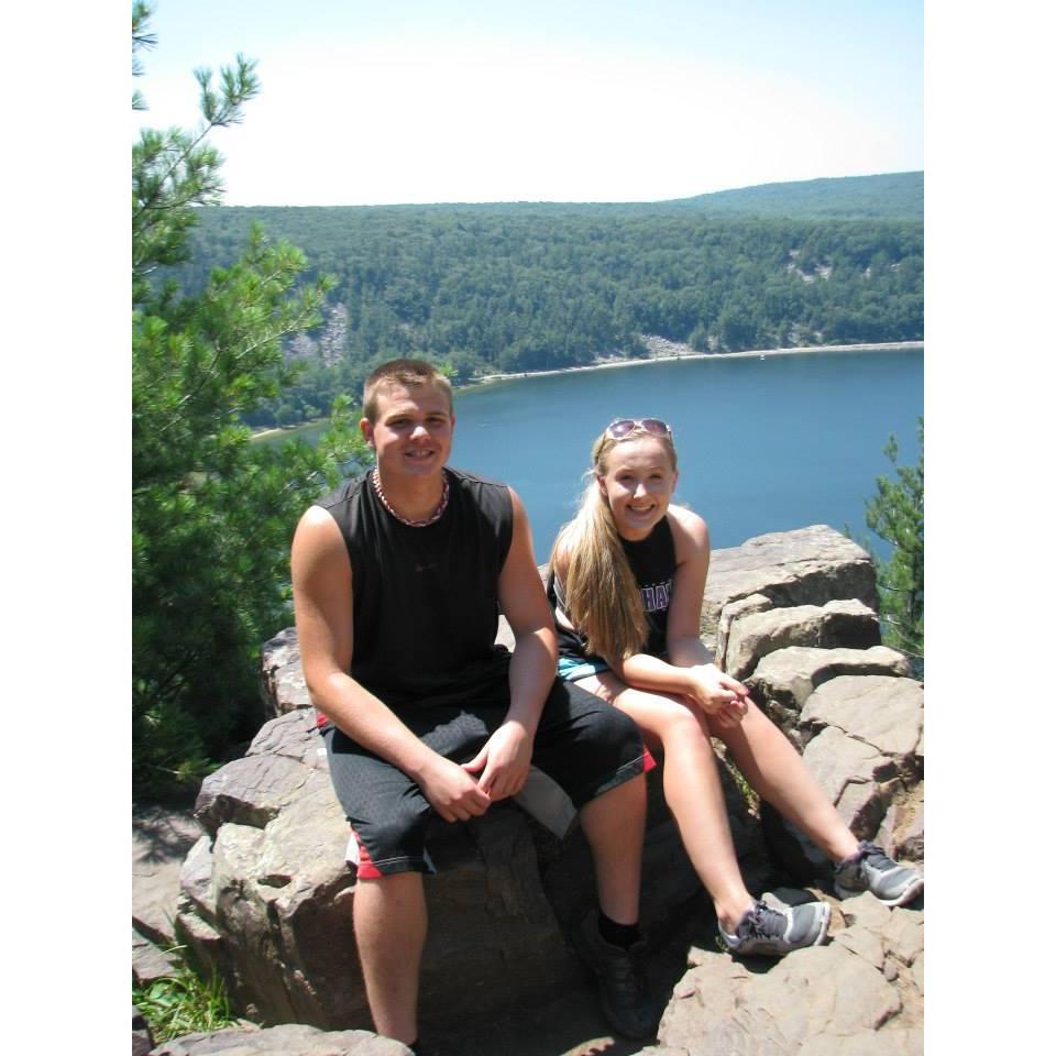 Hiking at Devil's Lake in 2013.