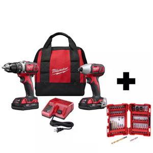 M18 18V Lithium-Ion Cordless Drill Driver/Impact Driver Combo Kit (2-Tool) W/ 50PC Driving Bit Set