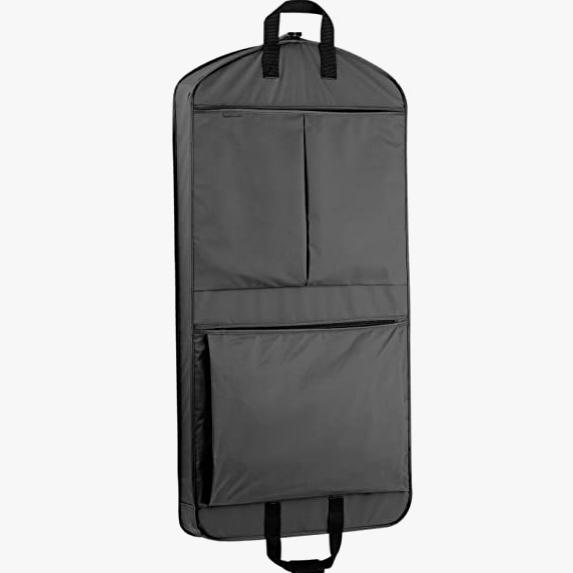 WallyBags Extra Capacity Travel Garment Bag with Pockets, Black, 45-inch