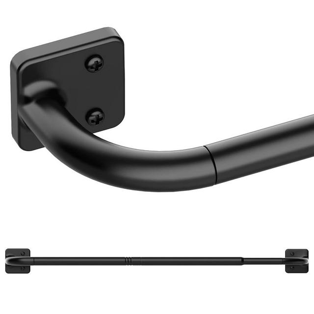 UIOSANRT Curtain Rods for Windows 32 to 60 inch, 5/8" Diameter Black Curtain Rod Ceiling Mount, Warp Around Long Curtain Rod for Bedroom Living Room Blackout Curtain Rod