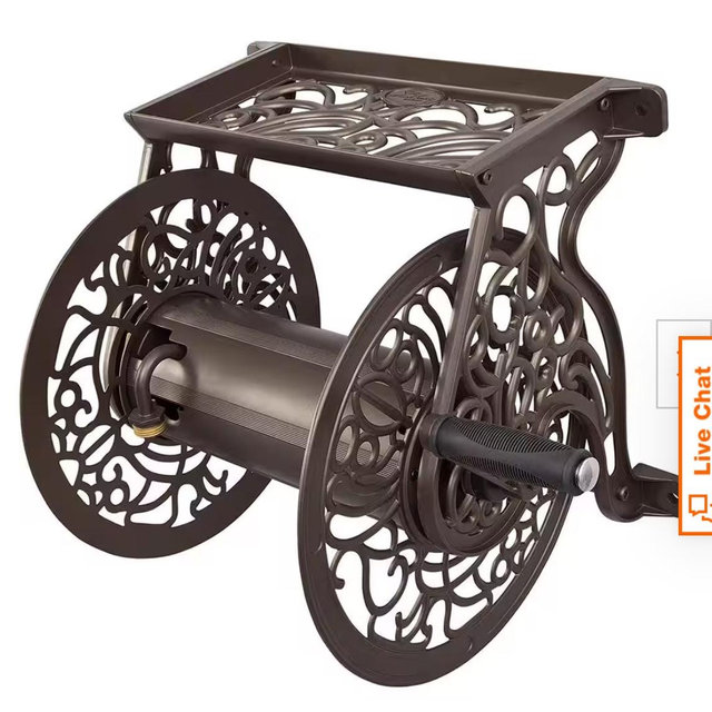 Hampton Bay 125 ft. Aluminum Decorative Garden Hose Wall Mounted Reel 704-HB