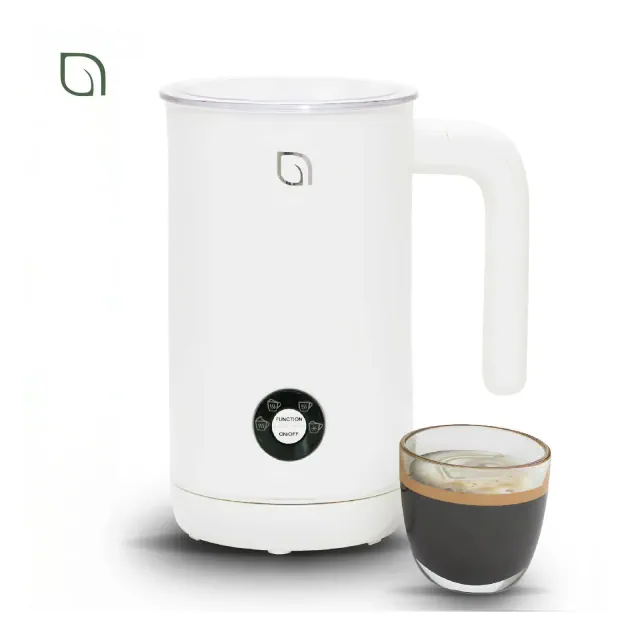 Willow Kitchen 4-in-1 0.24L Cordless Electric Milk Frother & Steamer Pitcher with Nonstick Stainless Steel Interior for Coffee White