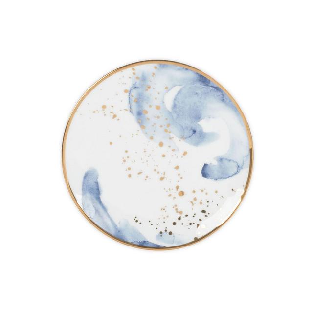Olivia & Oliver™ Harper Splatter Gold Appetizer Plates in Blue (Set of 4)