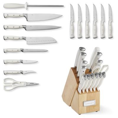 Cuisinart 15-Piece Triple Rivet Cutlery Block Set, White