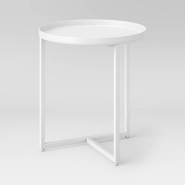 Tray Top Metal Accent Table - White - Room Essentials™