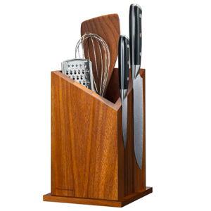2026 Upgraded Magnetic Knife Holder for Countertop, Double-Sided Acacia Wood Magnetic Knife Block Without Knives, Universal Knife and Utensil Holder for Kitchen, Stronger Magnets of Kitchen Organizer