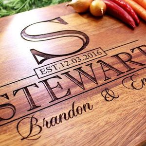 Personalized Cutting Board - Engraved Cutting Board, Custom Cutting Board, Wedding Gift, Engagement Gift, Anniversary Gift W-015 GB