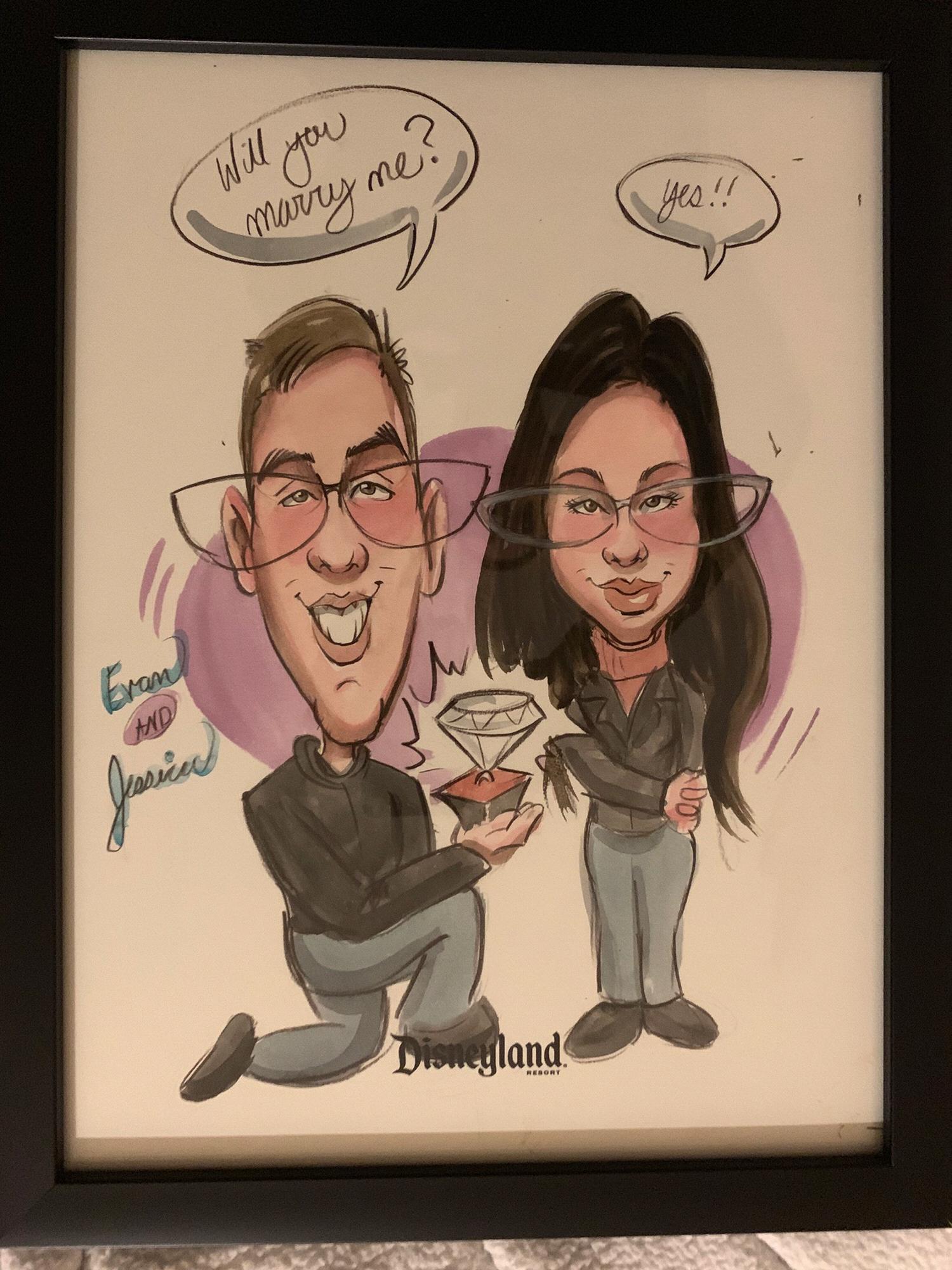 The drawing we sat in the rain for at Disneyland.