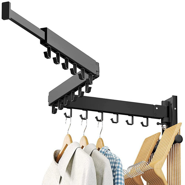 Clothes Drying Rack,Laundry Drying Rack,Laundry Room Organization,Clothes Rack Wall Mount,Wall Mounted Laundry Rack Folding,Retractable Clothing Rack,Collapsible Clothes Hanging Rack(can fold upward)