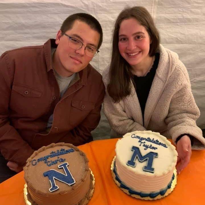 Dual graduations in 2020. Chris earned his associate's degree, and Taylor her bachelor's. Our ceremonies were cancelled due to COVID.