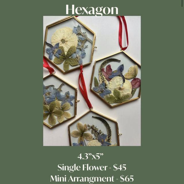 Hexagon ornament flower preservation