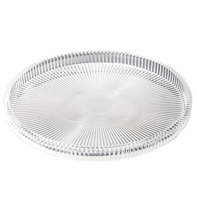 Decorative Round Glass Tray 10.5 Inch, Modern Crystal Serving Platter, Elegant Glass Plate for Home Décor, Coffee Table, Vanity or Kitchen