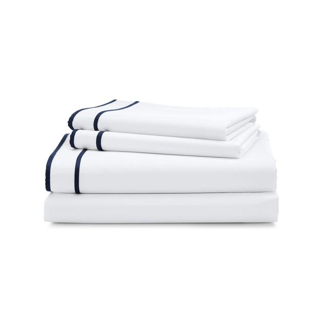 Lauren Ralph Lauren Spencer Border 200-Thread-Count King Sheet Set in Navy