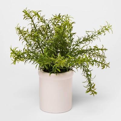 9" x 9" Artificial Rosemary Plant in Ceramic Pot Green/White - Threshold™