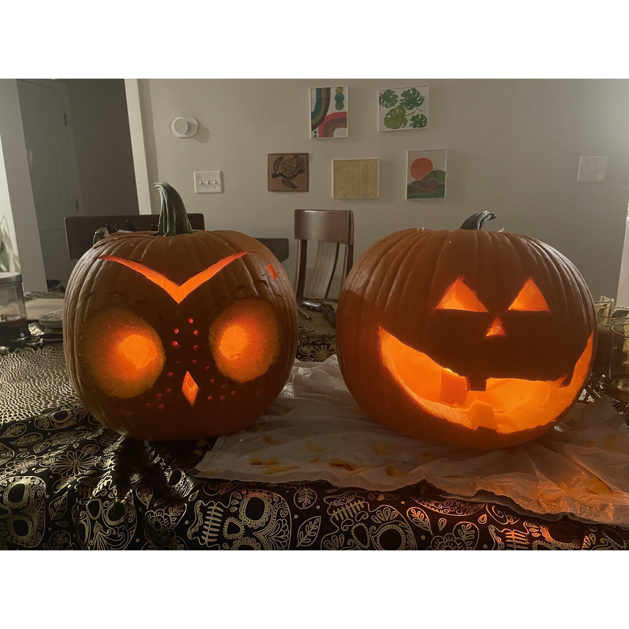 Our first pumpkin carvings!