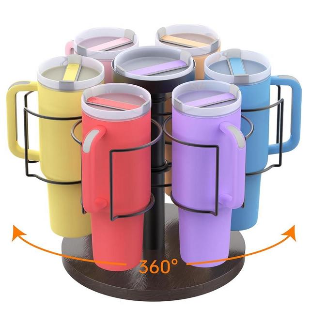 Manduoye Water Bottle Organizer for Stanley 30&40 Oz Tumbler with Handle, Rotatable Stanley Cup Storage Holder for Kitchen Cabinet, Stanley Accessories Gifts