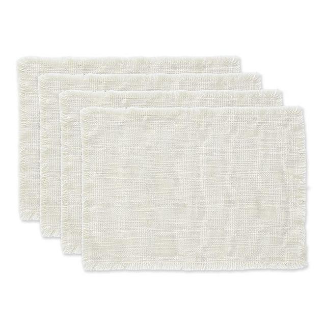 DII Linen Tabletop Collection Machine Washable, Placemat Set, 14.5x20.5, Cream, 4 Piece