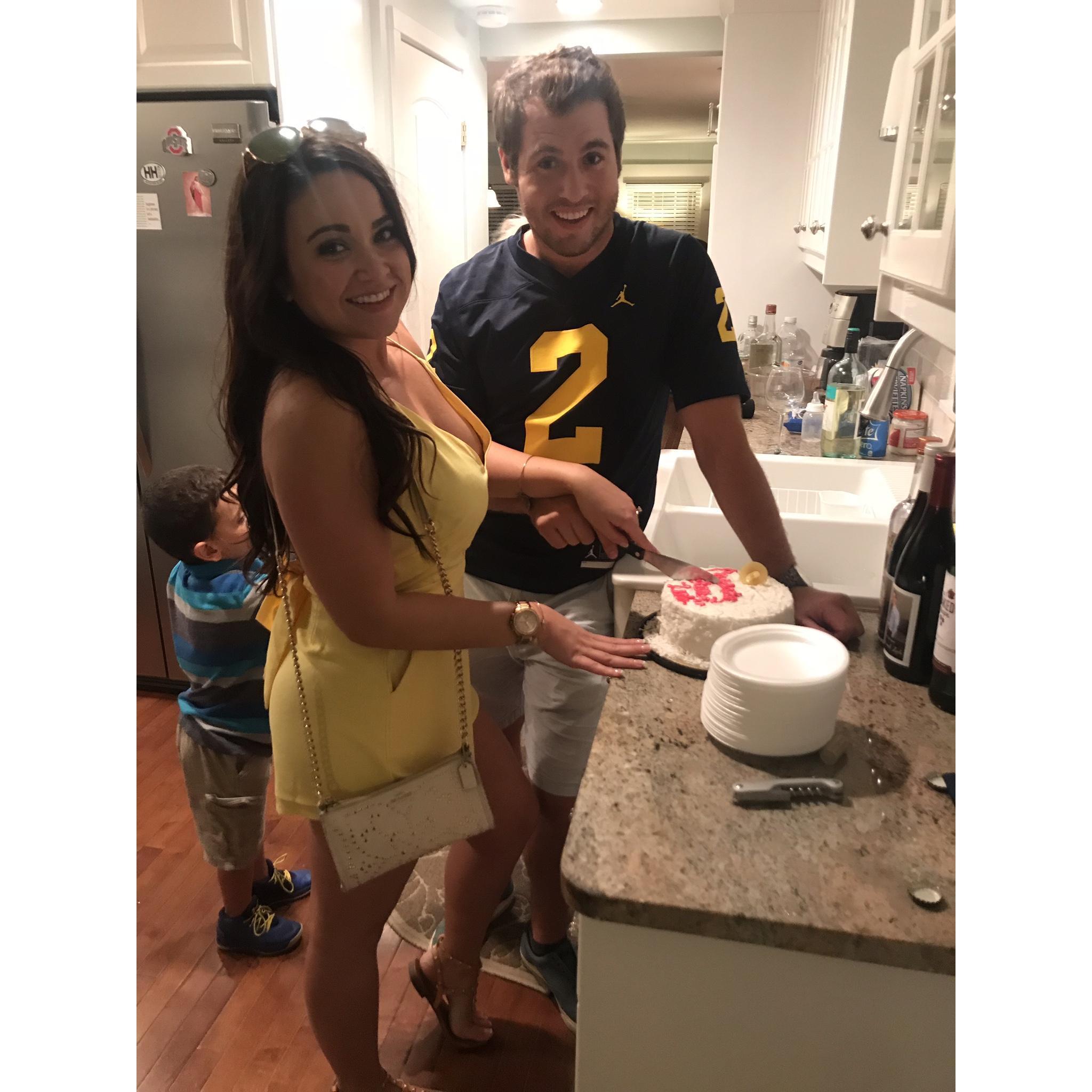 Practicing cutting the cake! 😉