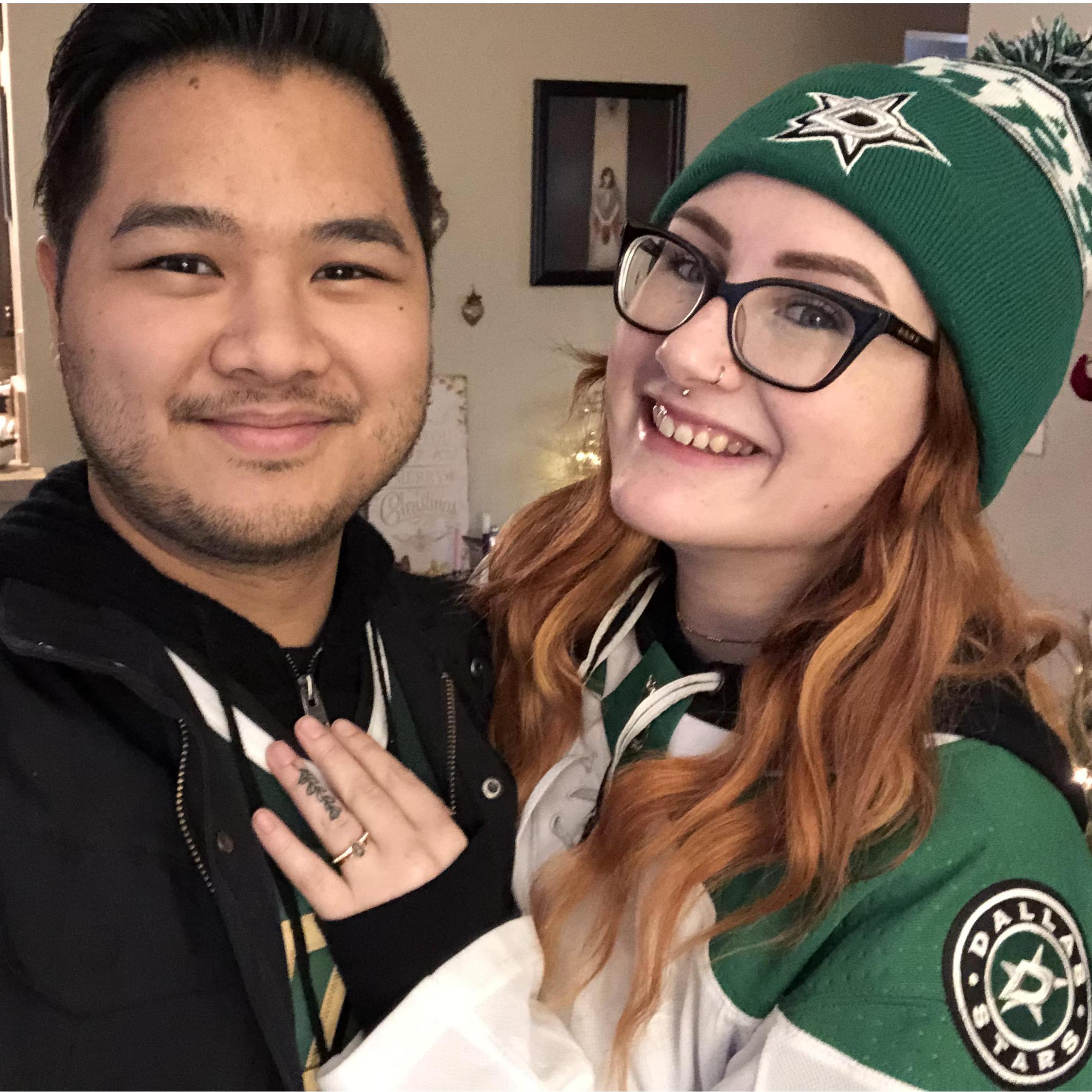 One of MANY Dallas Stars games we've attended but this was the first home game as an engaged couple. #OGSRATS