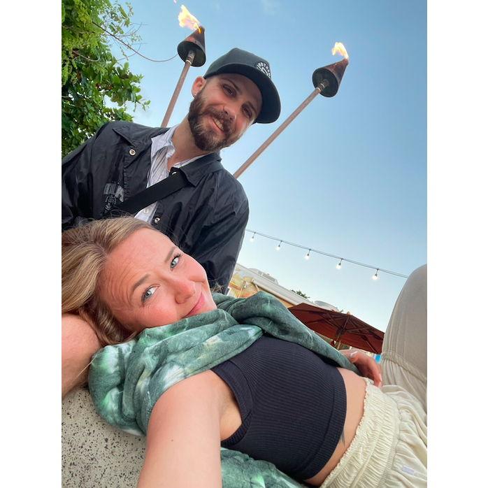 Taking a quick rest before watching the evening show at the Polynesian Cultural Center. May 15th, 2023