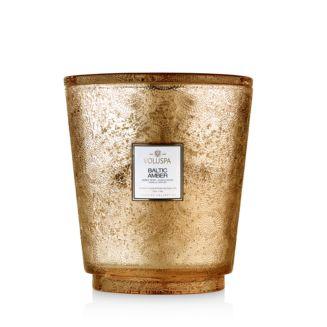 Voluspa Baltic Amber Embossed Glass Hearth Candle 123 oz.