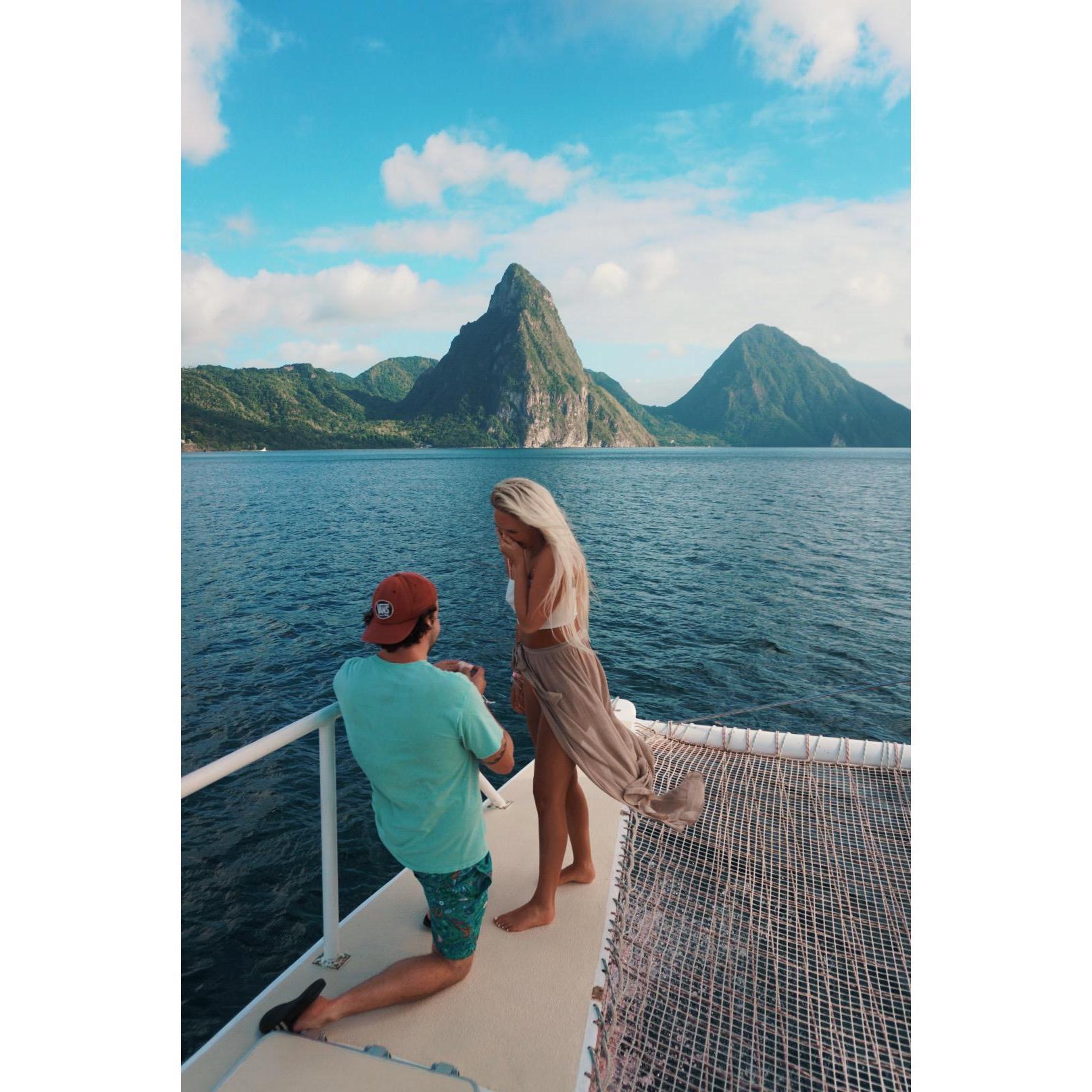 Josh proposed to Sarah in St Lucia in front of the famous pitons on February 16th 2021!