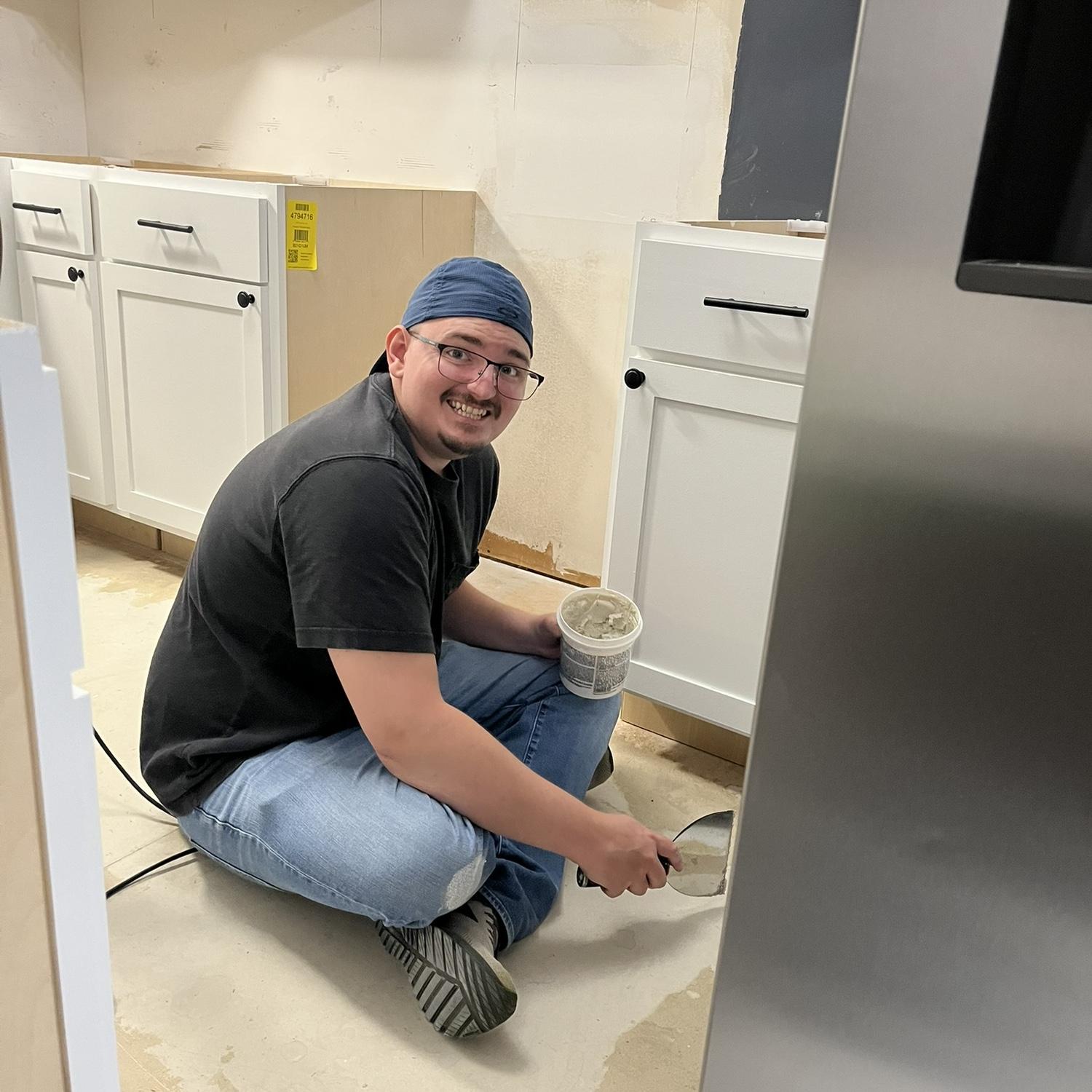 We have completed many house updates since first moving in. The house had a lot of paneling, and we've slowly been taking that down. We also completely remodeled our kitchen. New everything!