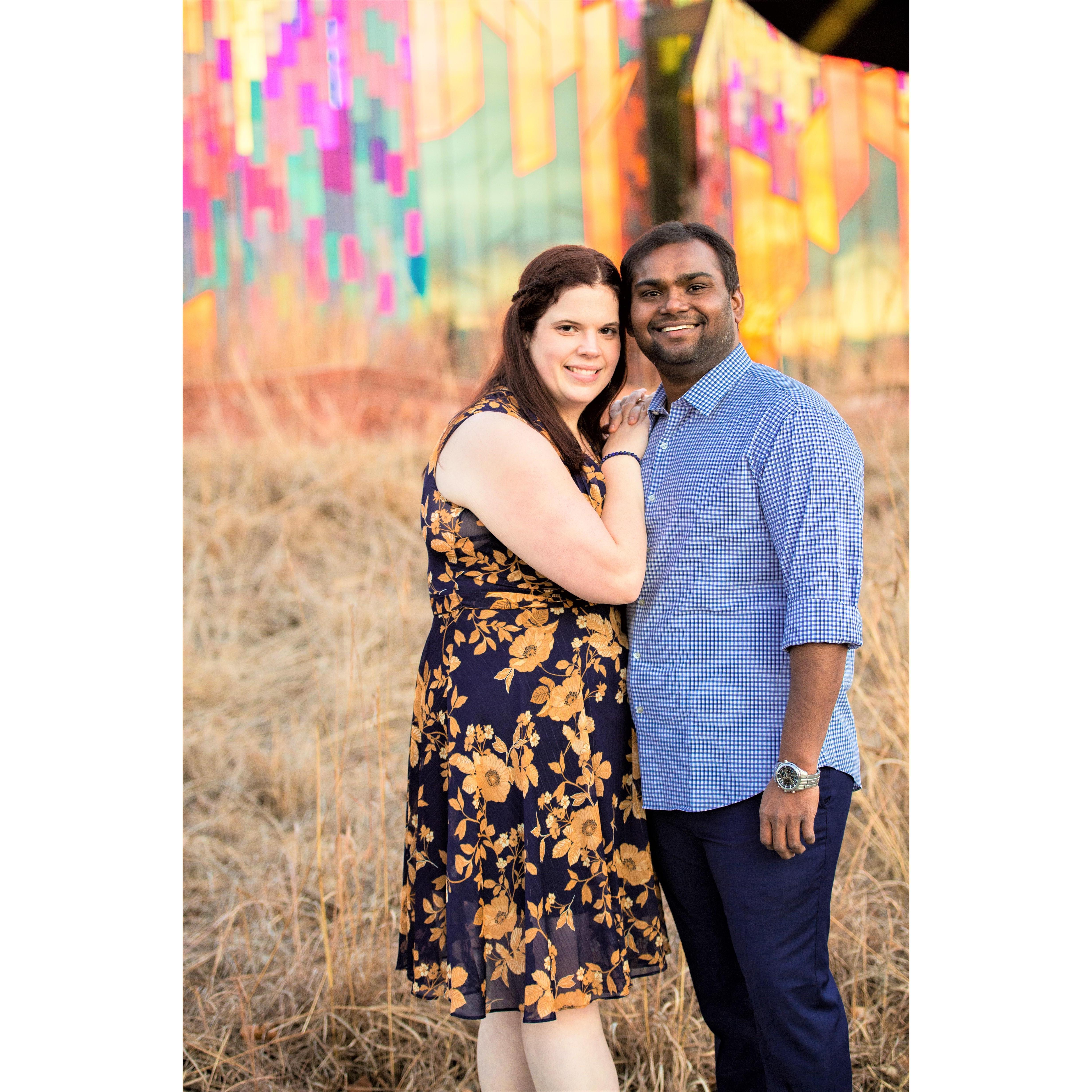 Engagement Photos at PrairieFire KC. Photos by Vijay Ainapurapu.