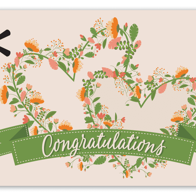 Flower Hearts & Congrats Banner Walmart Gift Card