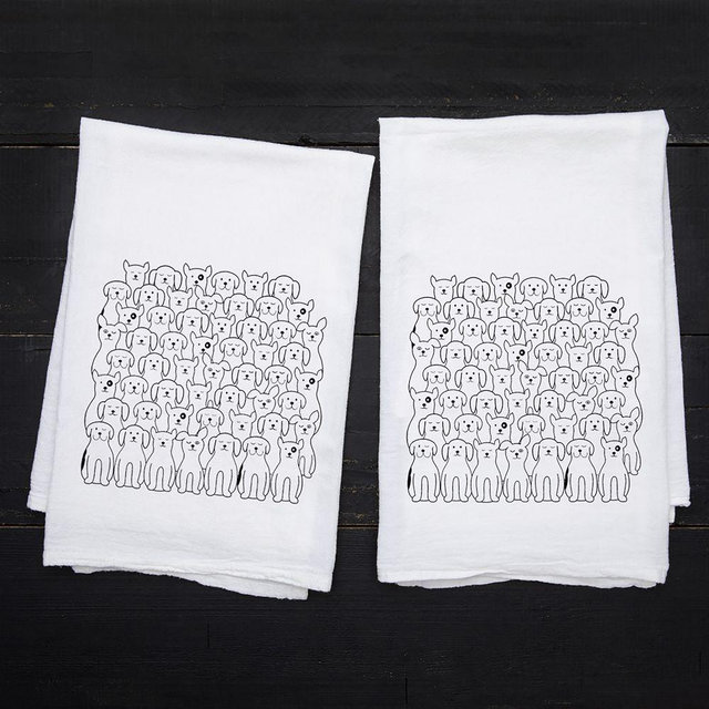 Dogs Flour Sack Towel set of 2