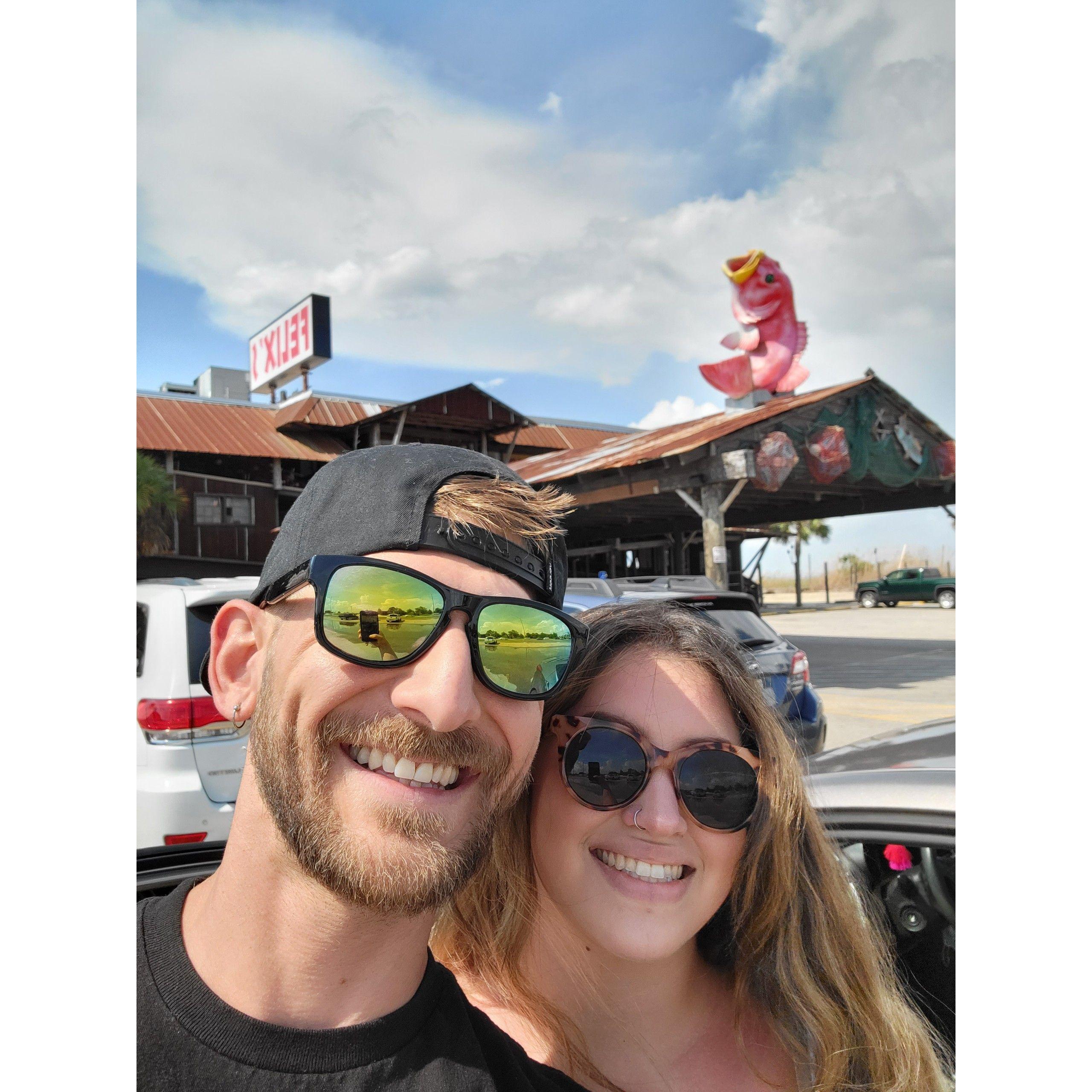 Dinner on our family trip to Alabama!