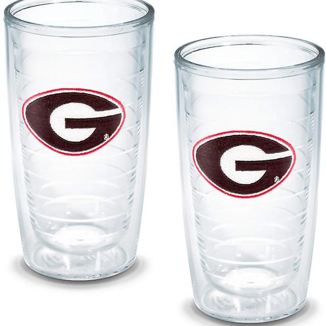 Tervis 1005856 Georgia University Emblem Tumbler, Set of 2, 16 oz, Clear