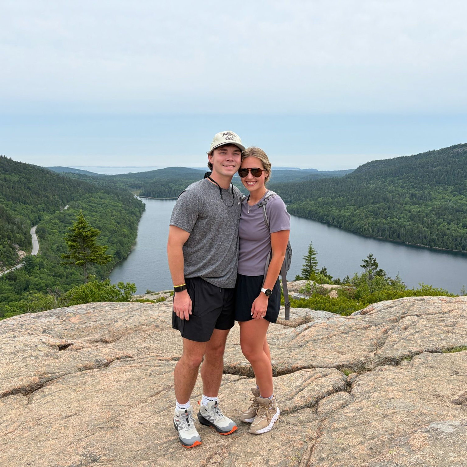 View from the top of Jordan Pond!