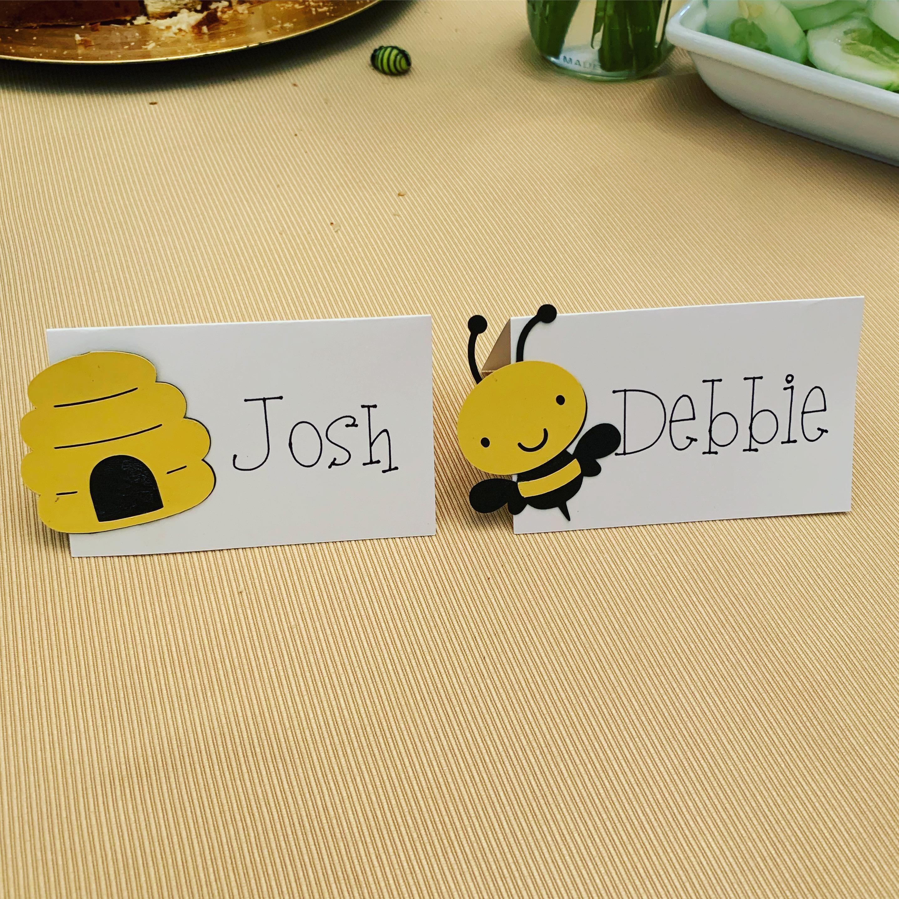 Rachel made our place cards for Rosh Hashanah.