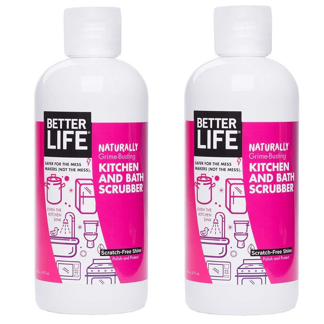 Better Life Natural Kitchen and Bath Scrubber, 16 Ounces (Pack of 2), 24434