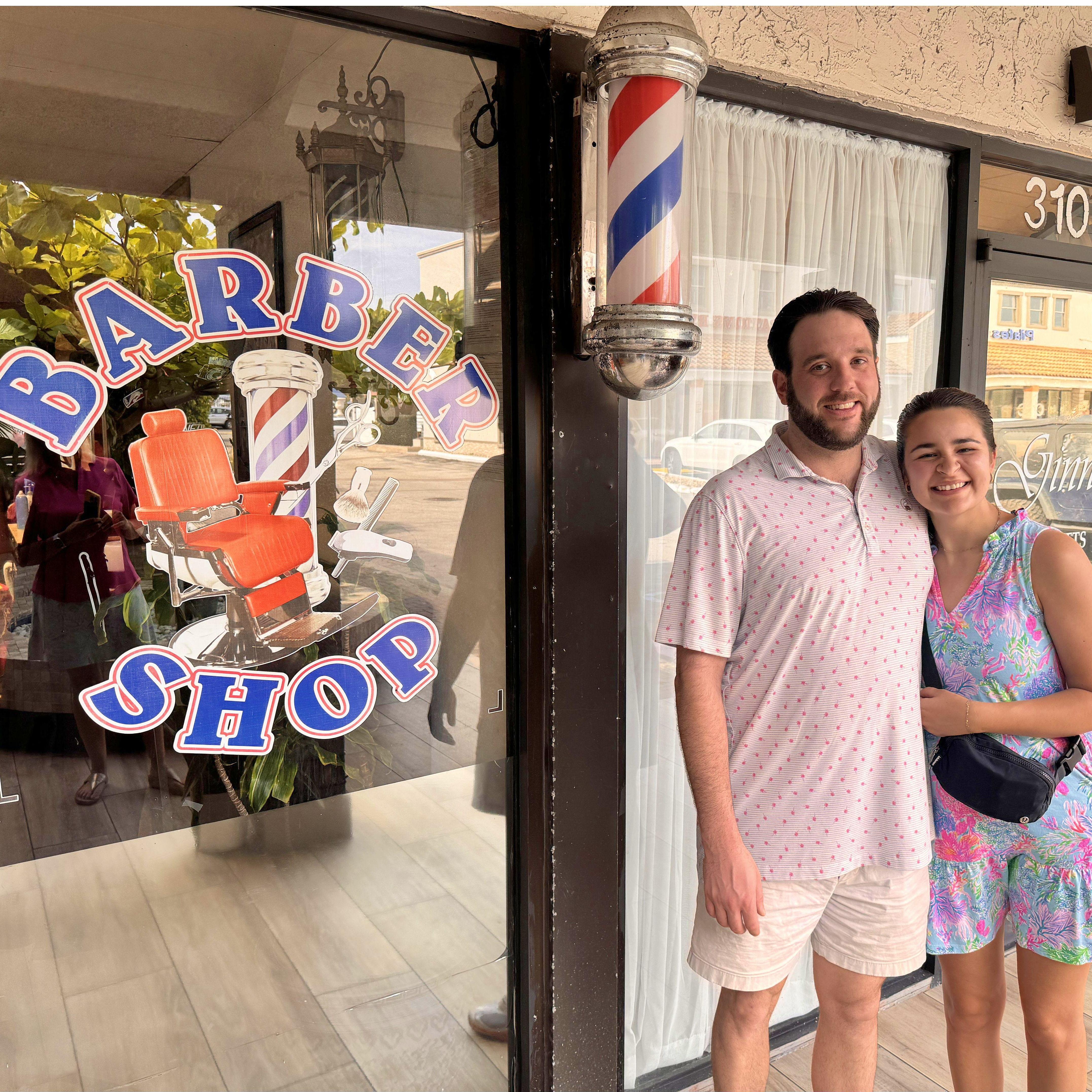 Teddy finally got his long hair chopped off.