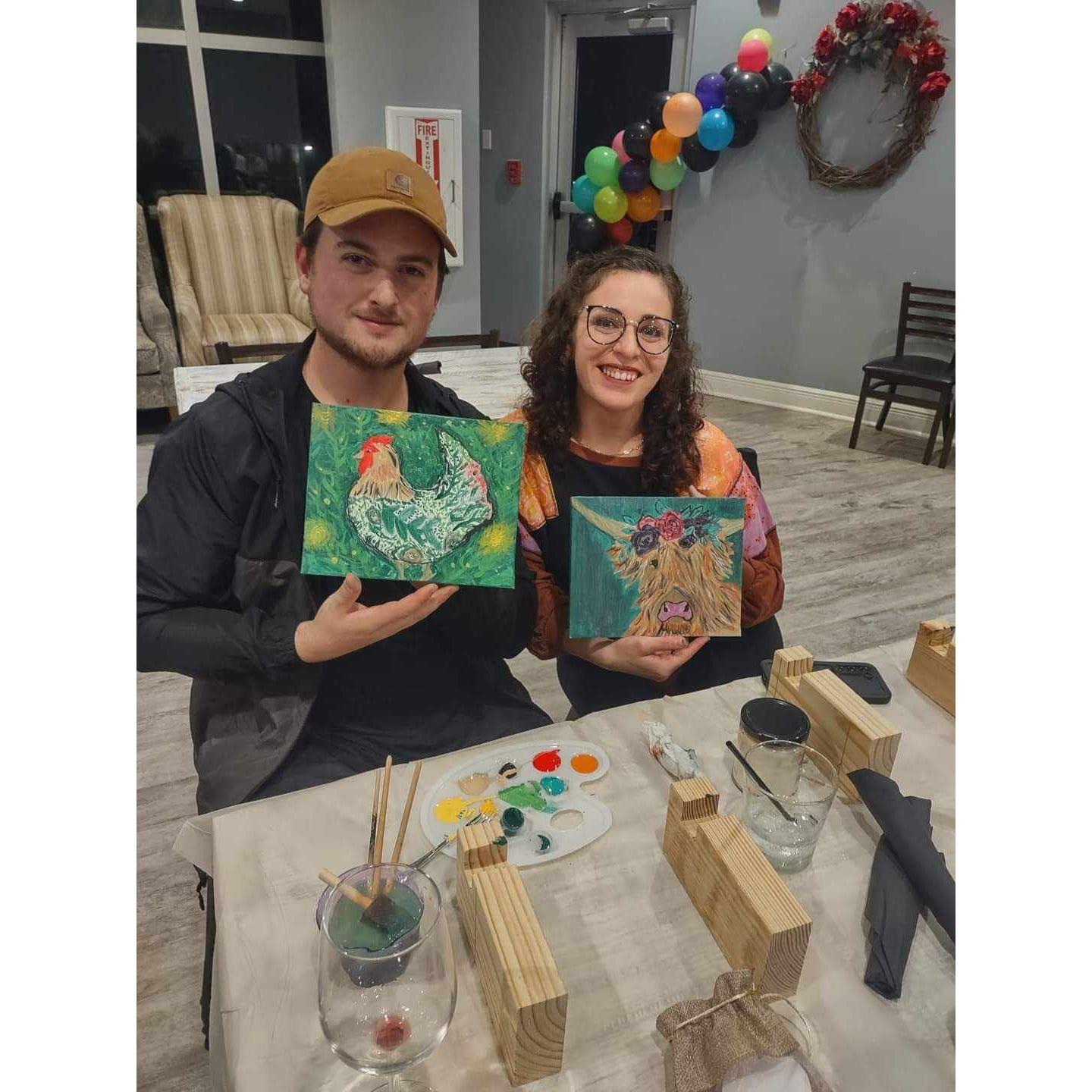 Enjoying a paint night