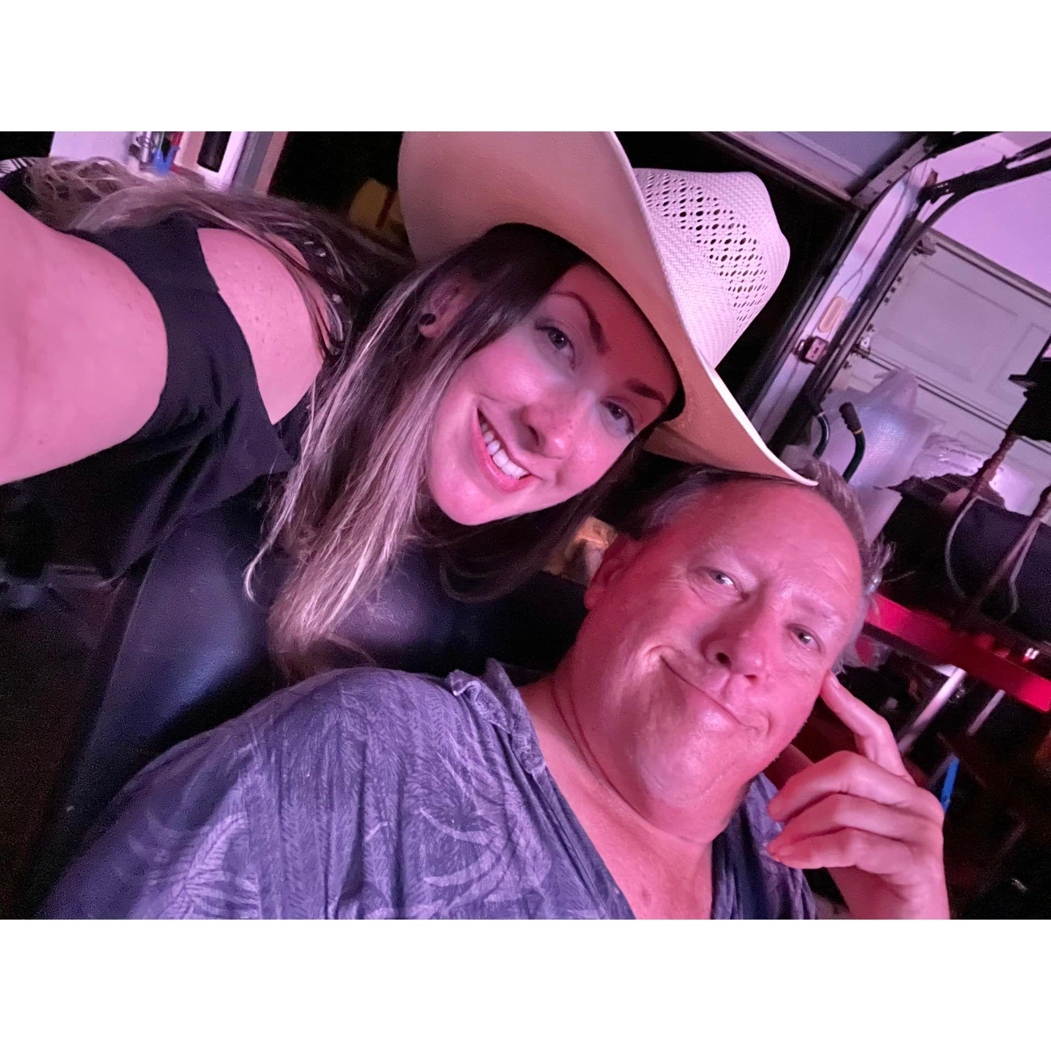 Charles, Kathryn's father joined them for karaoke in the garage sometimes too.