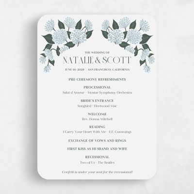 Blue Rounded Wedding Program - Bellis